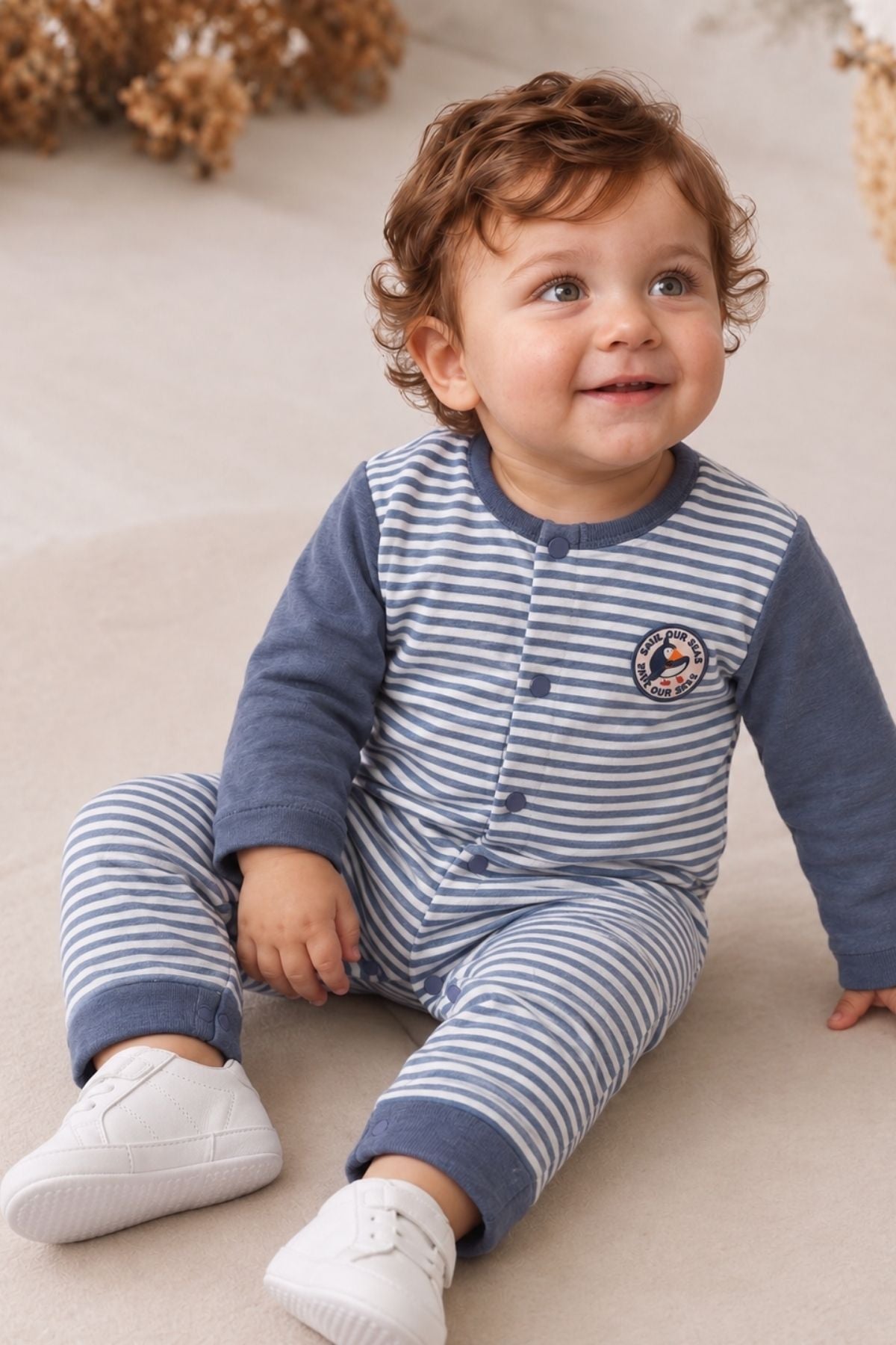 BABY BOY STRIPED JUMPSUIT