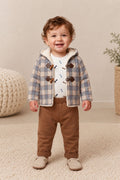 BABY BOY PLUSH COAT BADI PANTS 3-PIECE SET