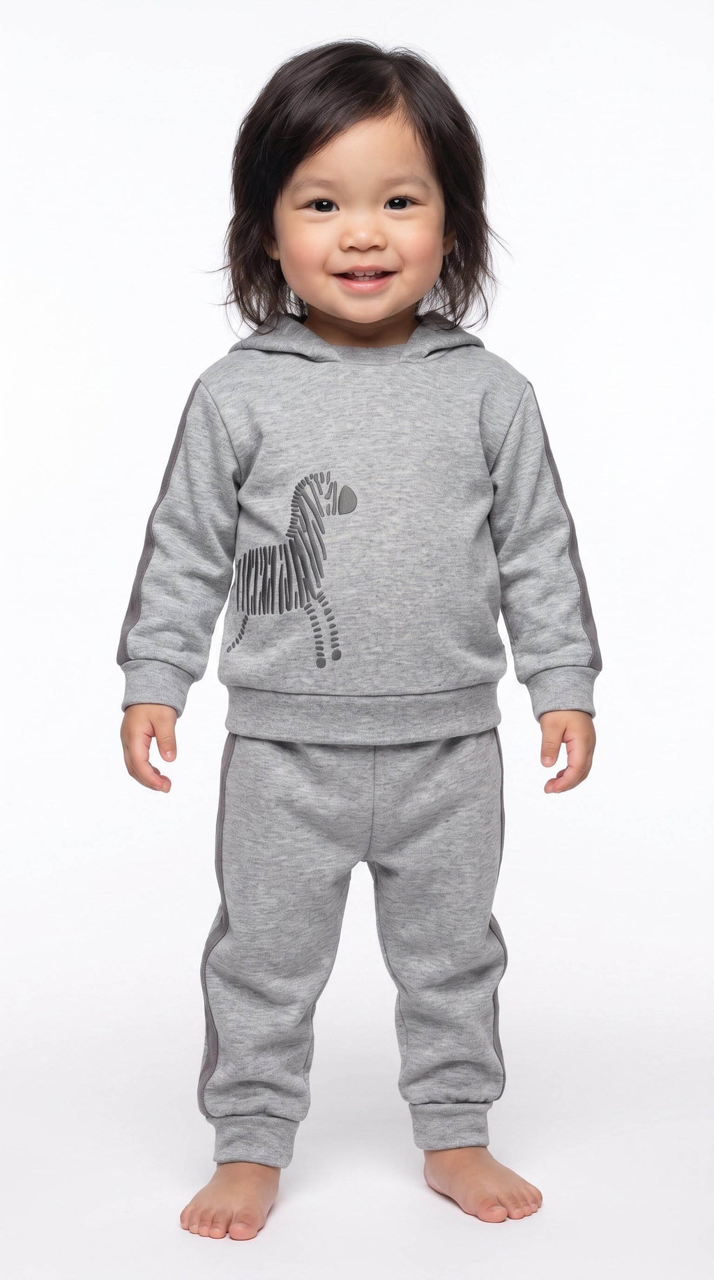 CSY8065 HOODED SWEATSHIRT & PANTS SET GREY