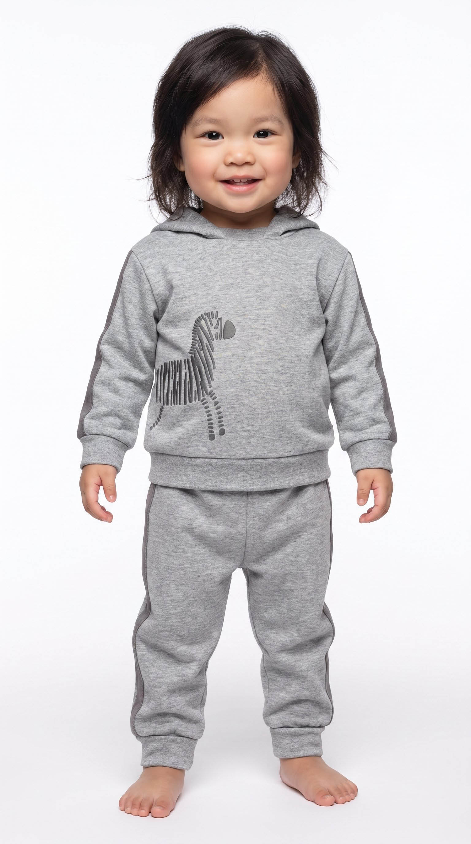 CSY8065 HOODED SWEATSHIRT & PANTS SET GREY