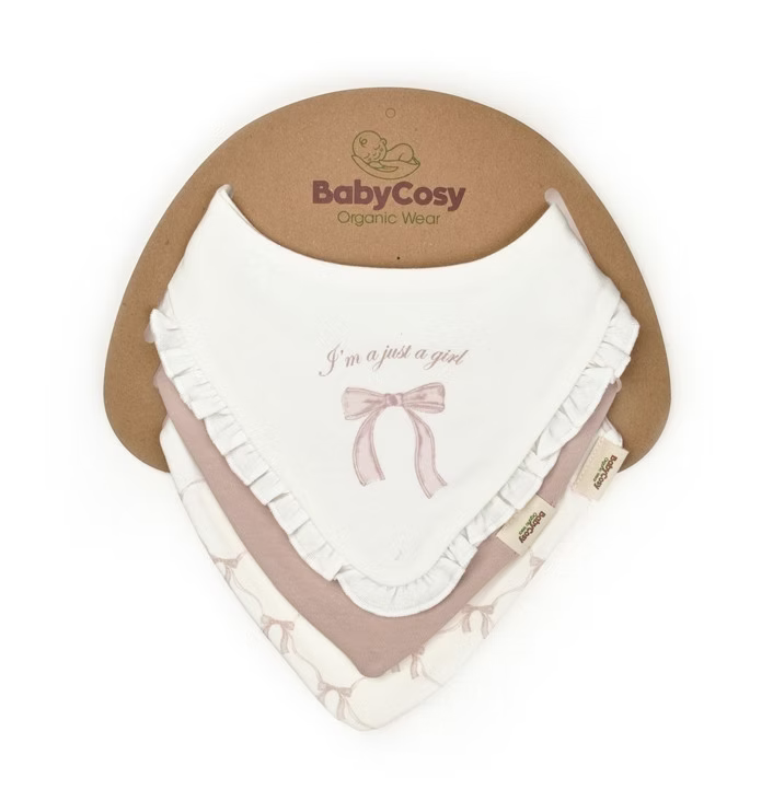 CSY8164-3 PCS BIBS / ECRU-POWDER