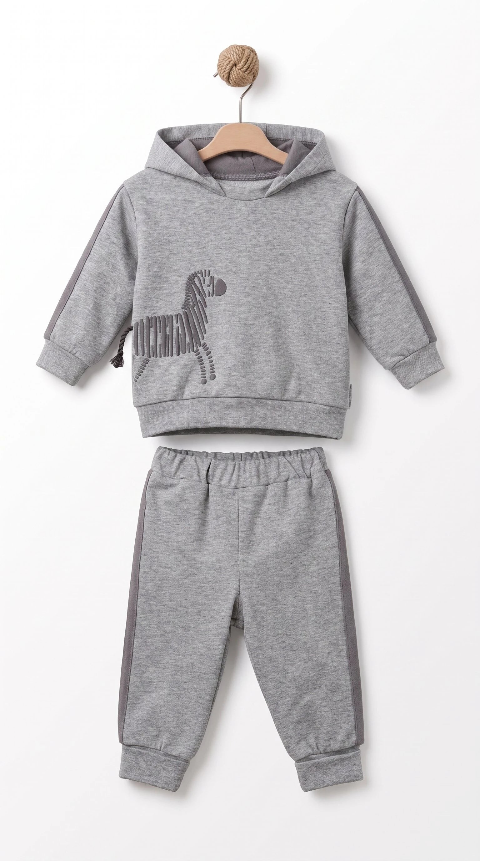 CSY8065 HOODED SWEATSHIRT & PANTS SET GREY