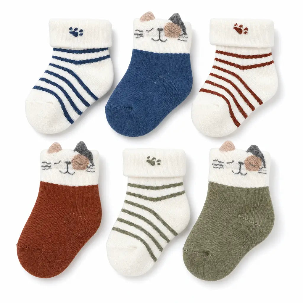 CSYC1014 6 PCS STRIPED SOCKS MIX