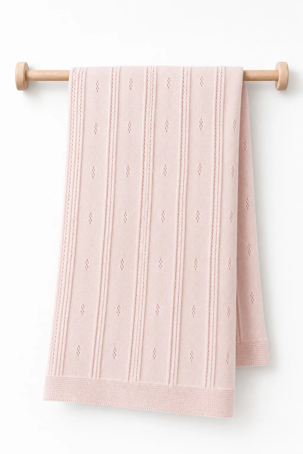 CSYT1003 AJOUR KNIT BLANKET POWDER