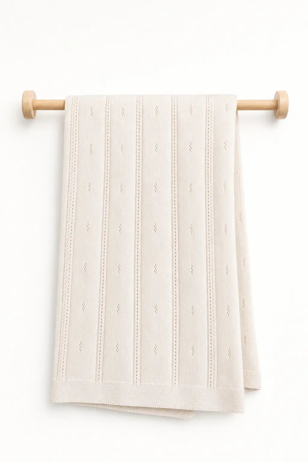 CSYT1005 AJOUR KNIT BLANKET ECRU